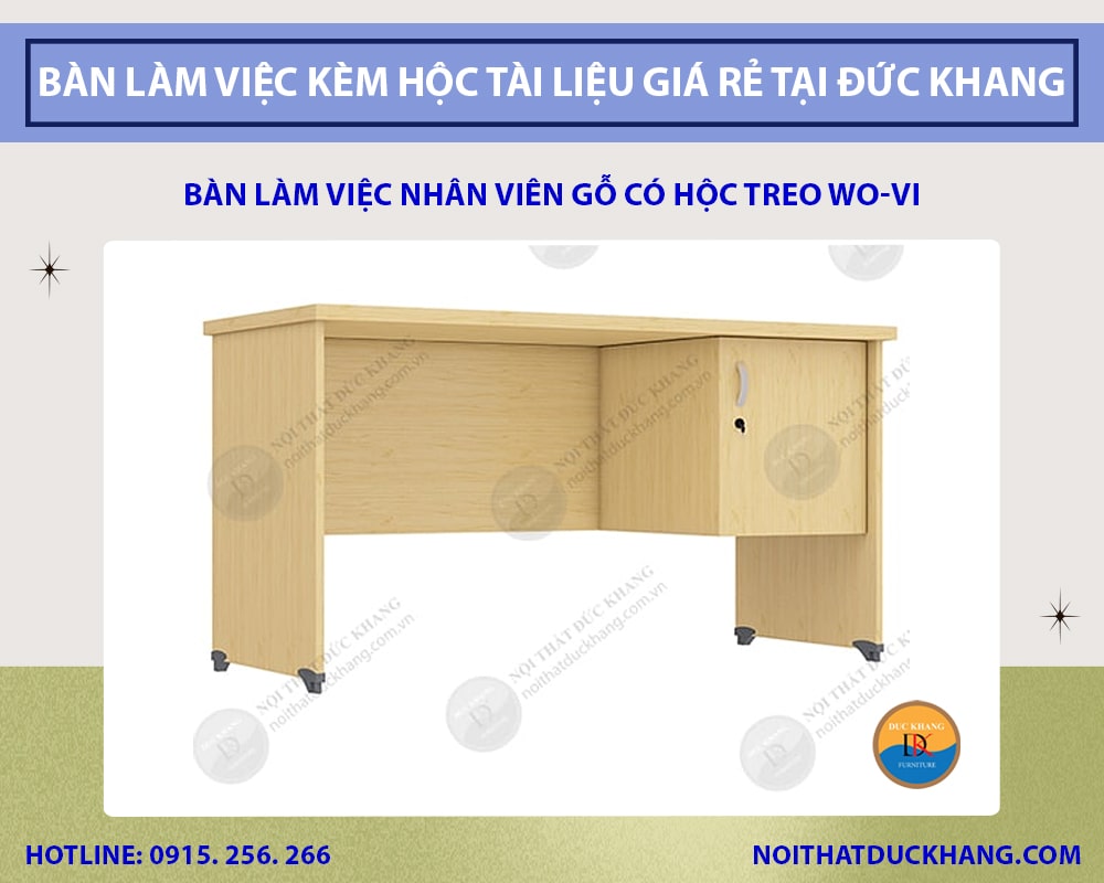 Bàn làm việc nhân viên gỗ có hộc treo cánh mở tiện lợi WO-VI Bàn làm việc nhân viên gỗ có hộc treo cánh mở tiện lợi WO-VI