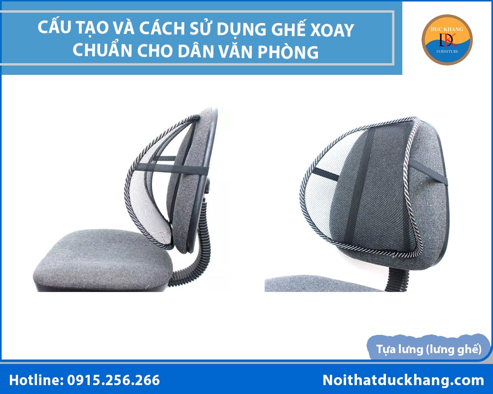 Cấu tạo ghế xoay văn phòng - Tựa lưng (lưng ghế) Cấu tạo ghế xoay văn phòng - Tựa lưng (lưng ghế)
