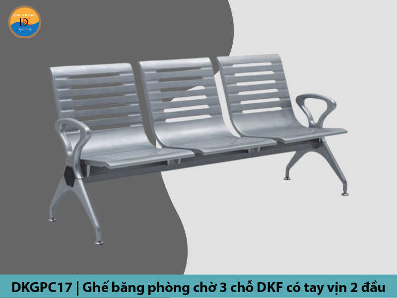 DKGPC17 | Ghế băng phòng chờ 3 chỗ DKF có tay vịn 2 đầu DKGPC17 | Ghế băng phòng chờ 3 chỗ DKF có tay vịn 2 đầu