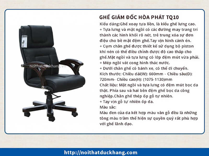 Ghế da giám đốc TQ10 sang trọng