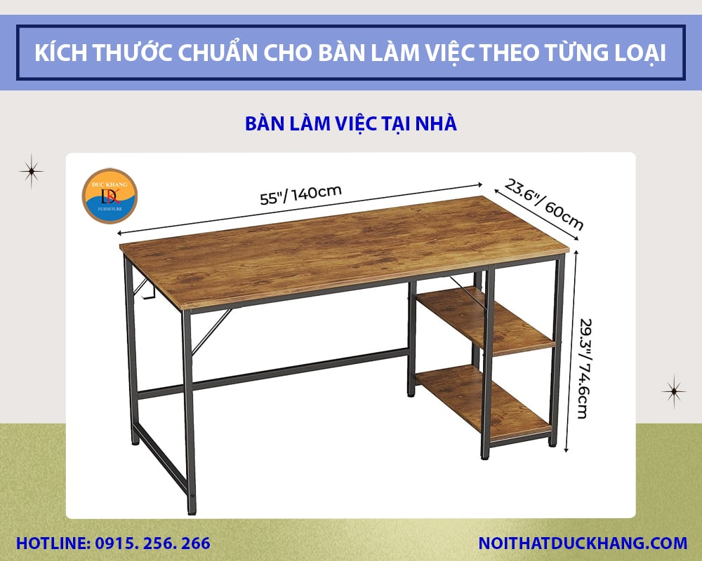 Kích thước chuẩn cho bàn làm việc theo từng loại - Bàn làm việc tại nhà Kích thước chuẩn cho bàn làm việc theo từng loại - Bàn làm việc tại nhà