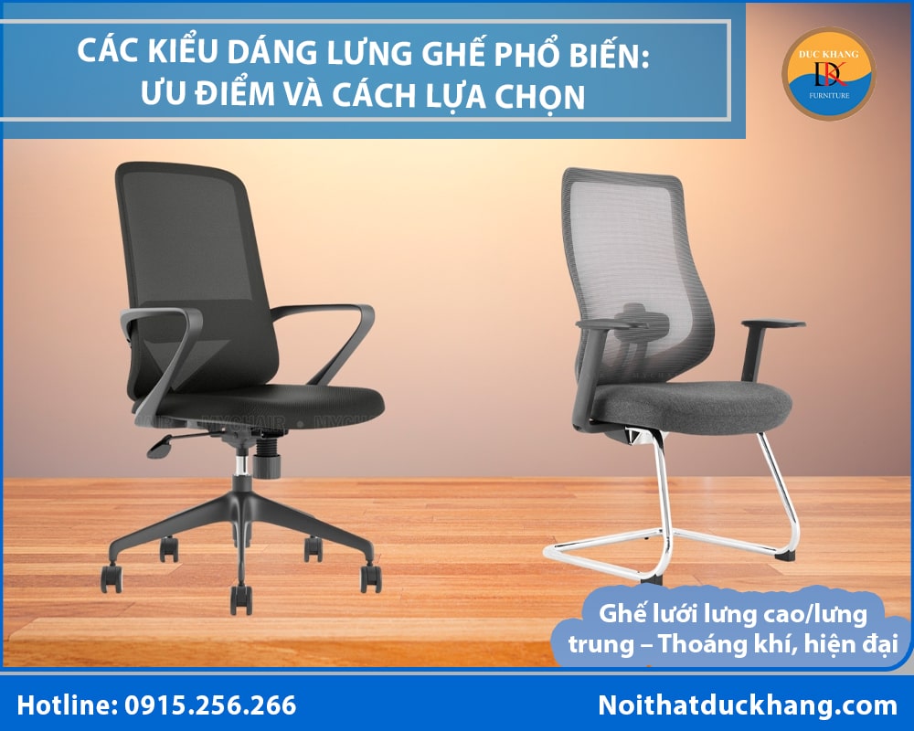 Ghế lưới lưng cao/lưng trung – Thoáng khí, hiện đại Ghế lưới lưng cao/lưng trung – Thoáng khí, hiện đại