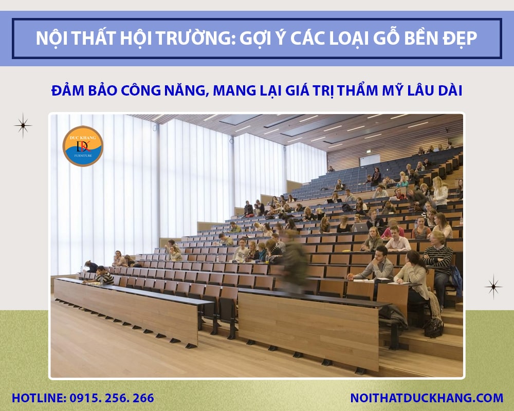 Nội thất hội trường: Gợi ý các loại gỗ bền đẹp, giá hợp lý