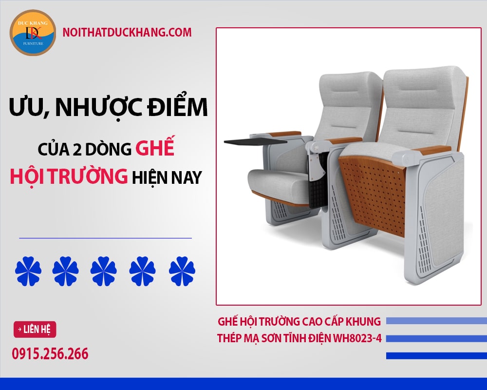 Ưu, nhược điểm của 2 dòng ghế hội trường phổ biến hiện nay Ưu, nhược điểm của 2 dòng ghế hội trường phổ biến hiện nay