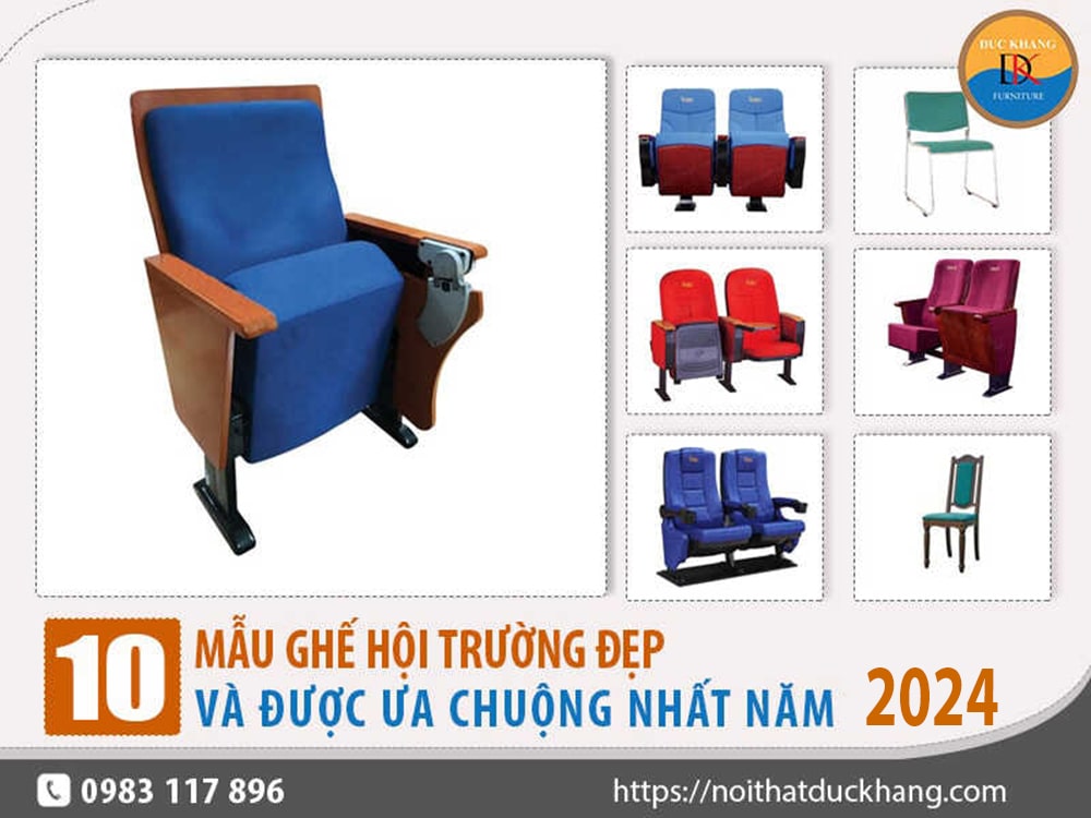 10 mẫu ghế hội trường đẹp và được ưa chuộng nhất năm 2024