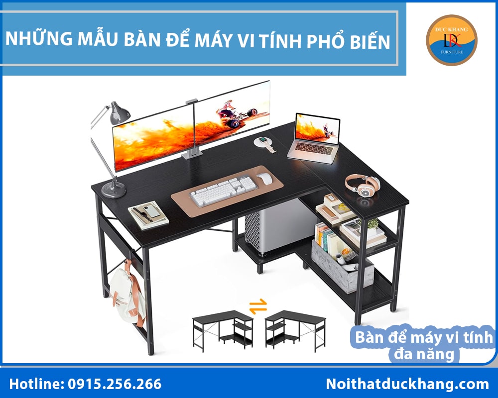Bàn để máy vi tính đa năng, kết hợp bàn học và bàn làm việc Bàn để máy vi tính đa năng, kết hợp bàn học và bàn làm việc