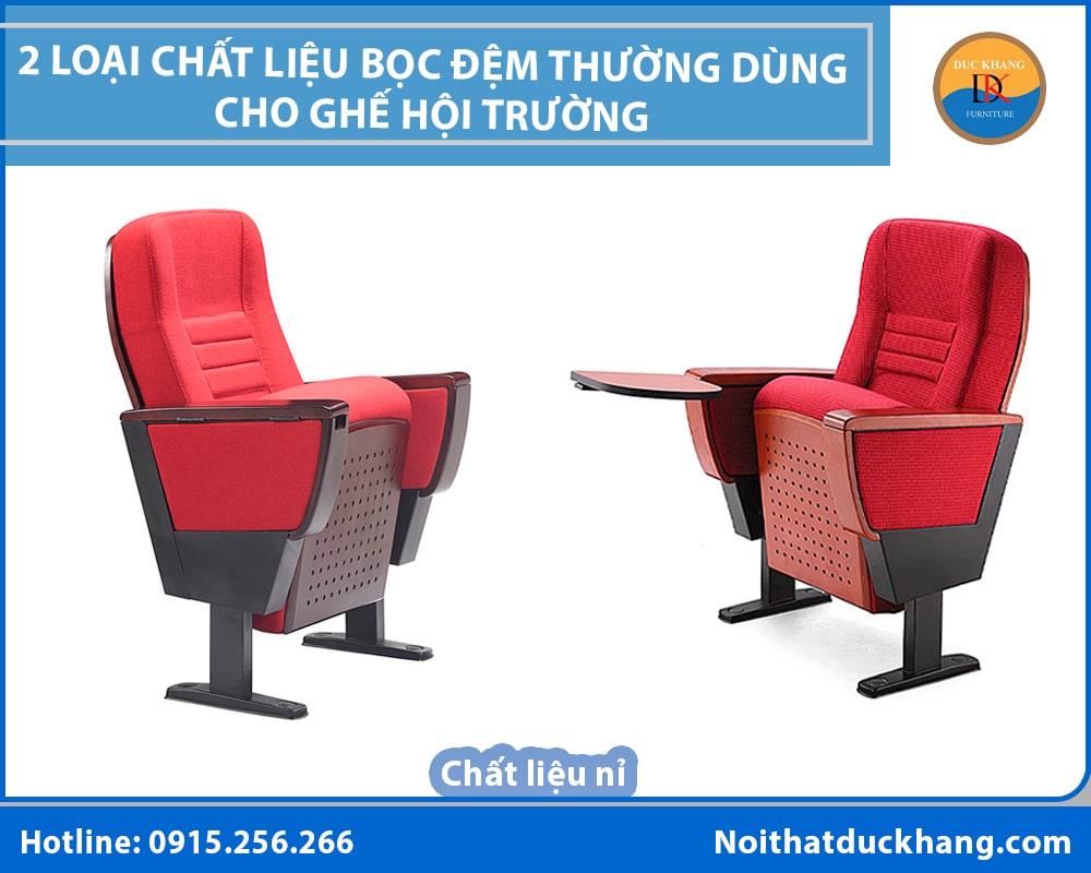 Chất liệu nỉ - Lựa chọn bọc đệm ghế hội trường được ưa chuộng lâu năm
