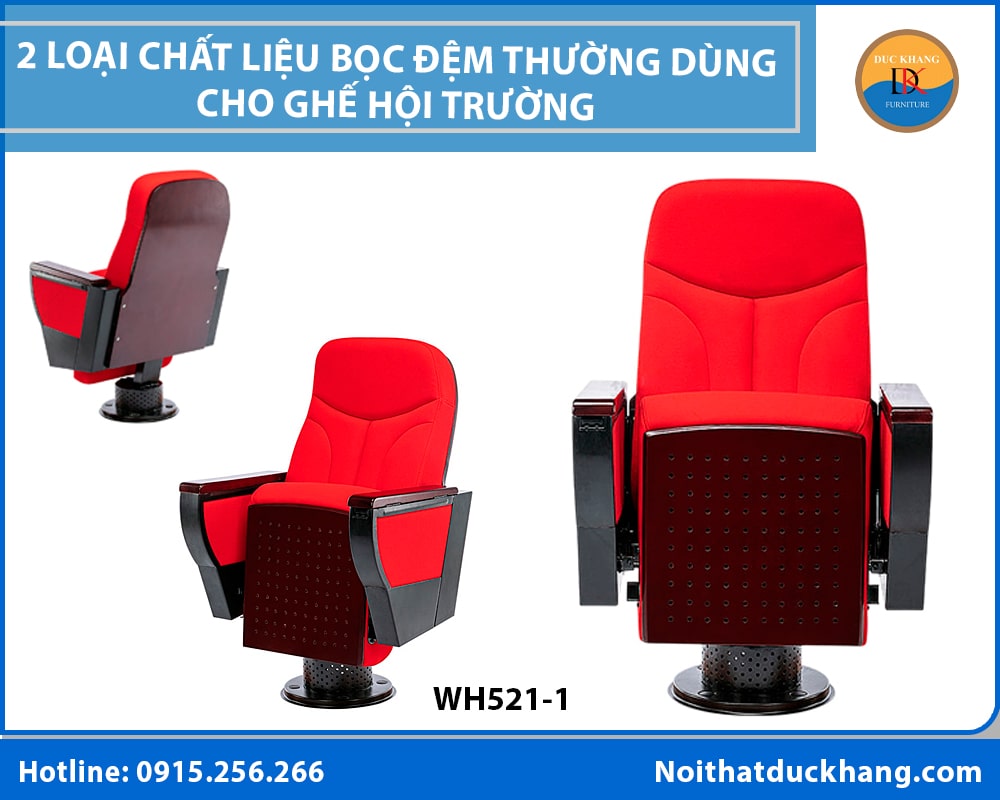 2 loại chất liệu bọc đệm thường dùng cho ghế hội trường