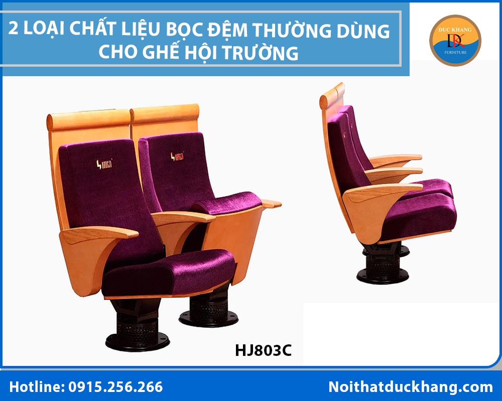 2 loại chất liệu bọc đệm thường dùng cho ghế hội trường