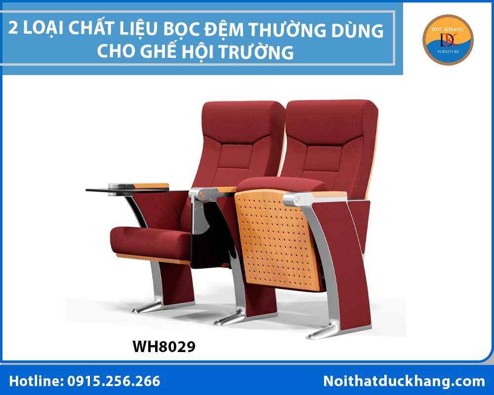 2 loại chất liệu bọc đệm thường dùng cho ghế hội trường