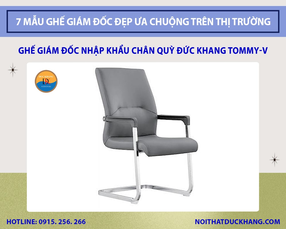 Ghế giám đốc nhập khẩu chân quỳ Đức Khang Tommy-V
