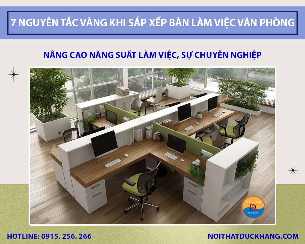 7 Nguyên tắc vàng khi sắp xếp bàn làm việc văn phòng