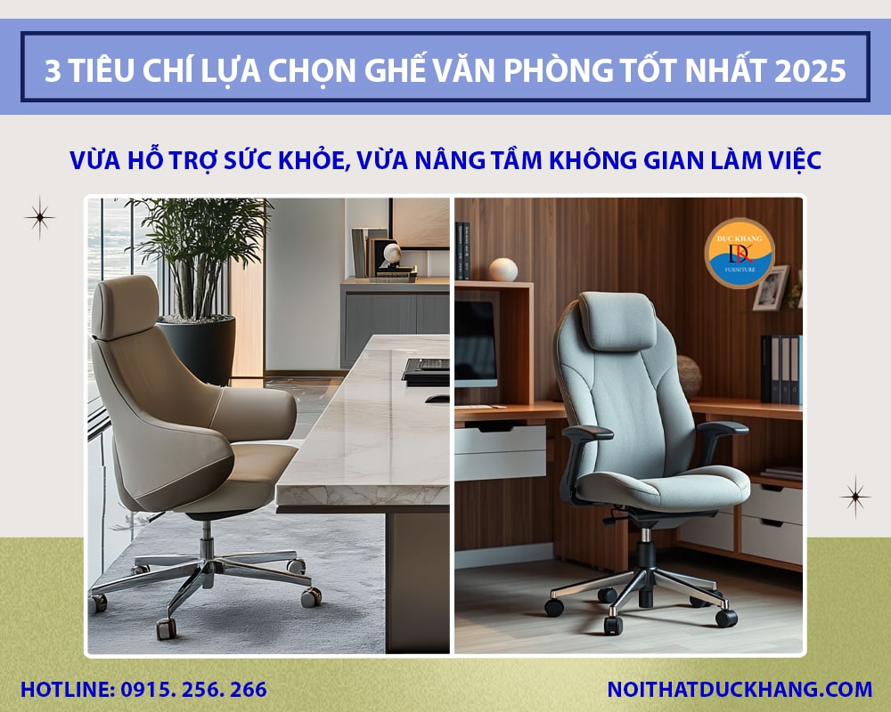 Bật mí 3 tiêu chí lựa chọn ghế văn phòng tốt nhất 2025 Bật mí 3 tiêu chí lựa chọn ghế văn phòng tốt nhất 2025