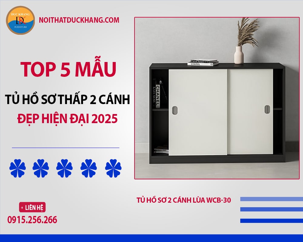 Tủ hồ sơ 2 cánh lùa WCB-30