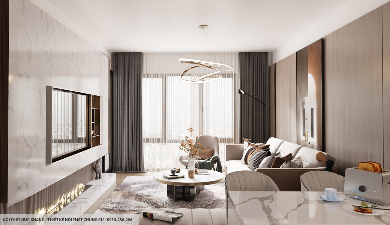 Mẫu 1: Thiết kế nội thất chung cư diện tích 30m2 – 1 phòng ngủ