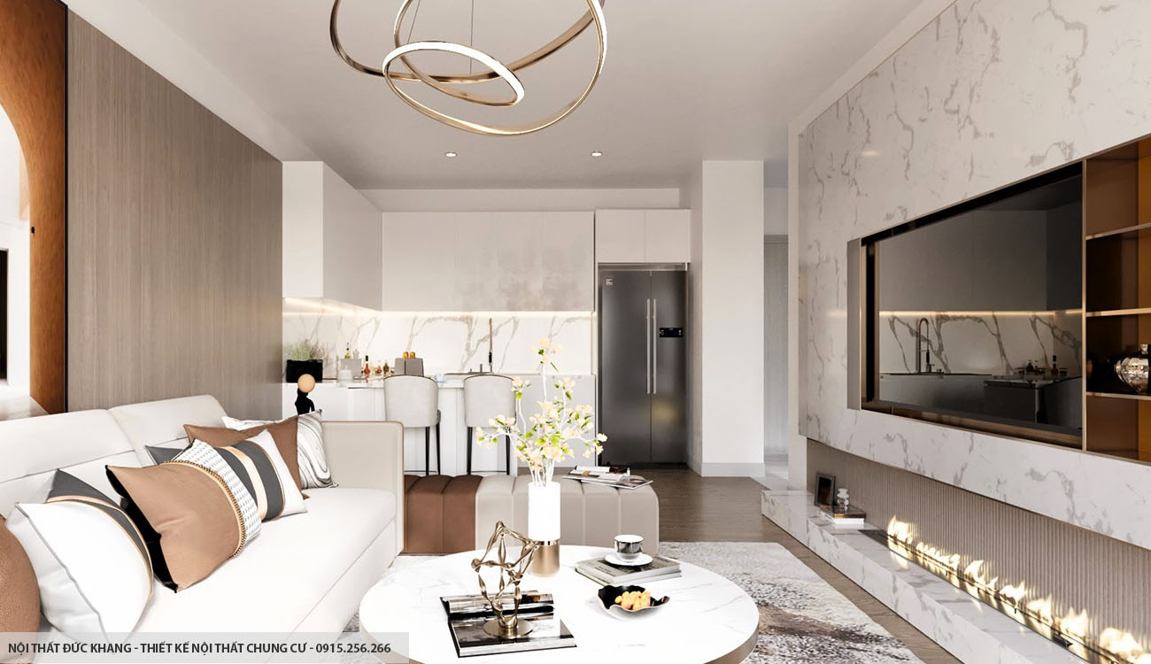 Mẫu 1: Thiết kế nội thất chung cư diện tích 30m2 – 1 phòng ngủ