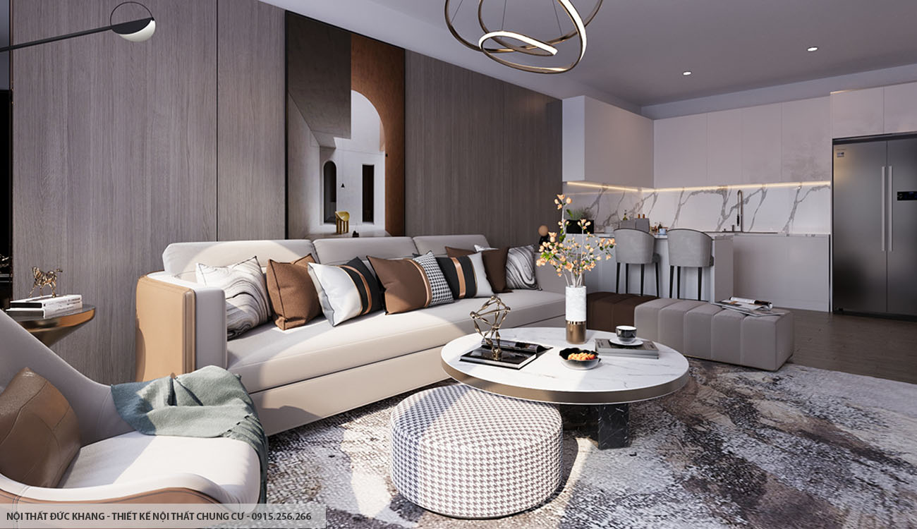 Mẫu 1: Thiết kế nội thất chung cư diện tích 30m2 – 1 phòng ngủ