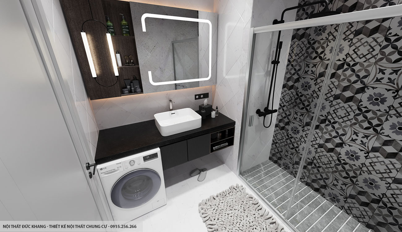 Mẫu 1: Thiết kế nội thất chung cư diện tích 30m2 – 1 phòng ngủ