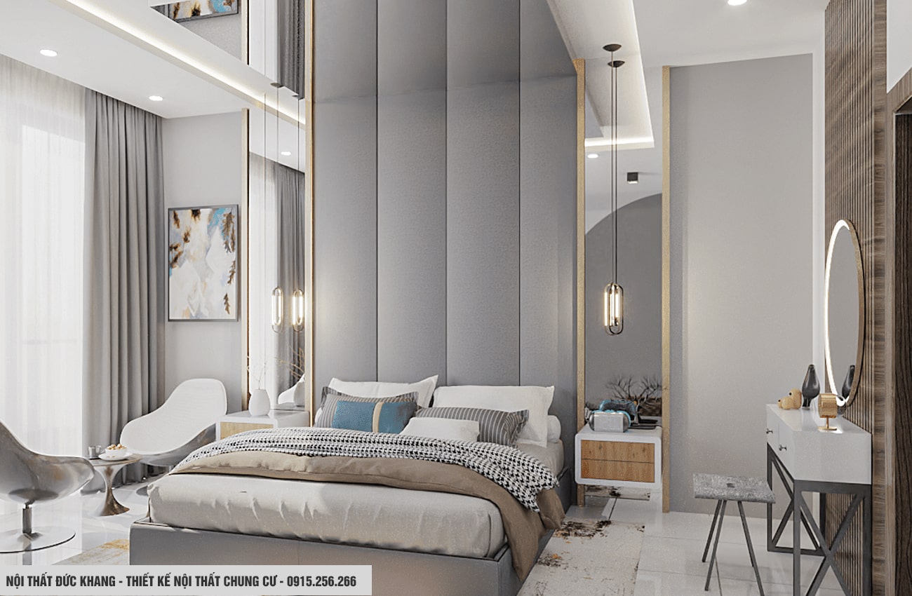 Mẫu 22: Thiết kế nội thất chung cư diện tích 100m2 – 3 phòng ngủ