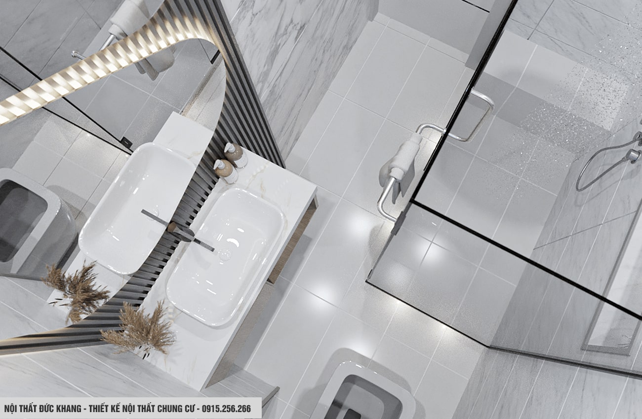 Mẫu 22: Thiết kế nội thất chung cư diện tích 100m2 – 3 phòng ngủ