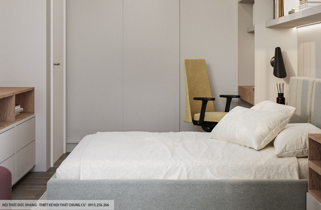 Mẫu 3: Thiết kế nội thất chung cư diện tích 45m2 – 1 phòng ngủ