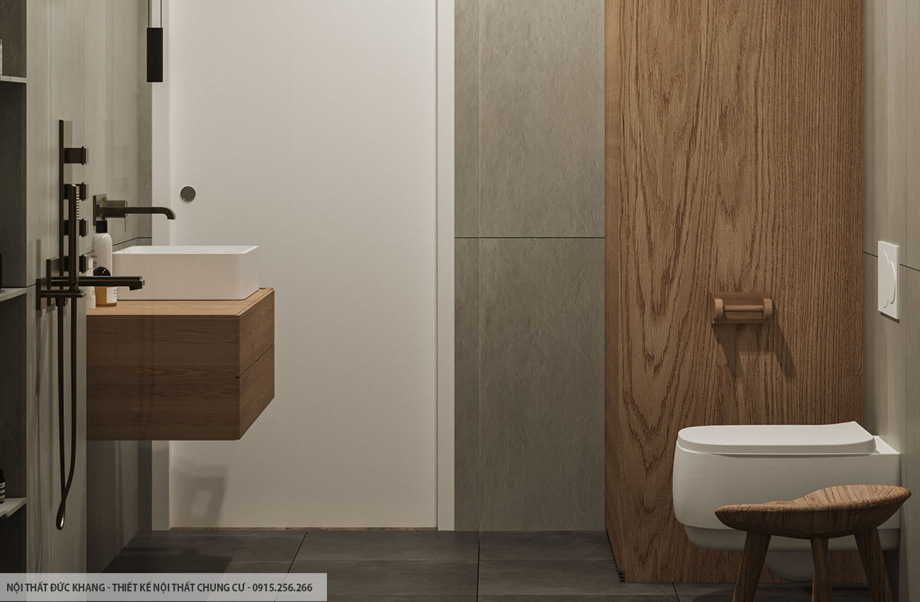 Mẫu 3: Thiết kế nội thất chung cư diện tích 45m2 – 1 phòng ngủ