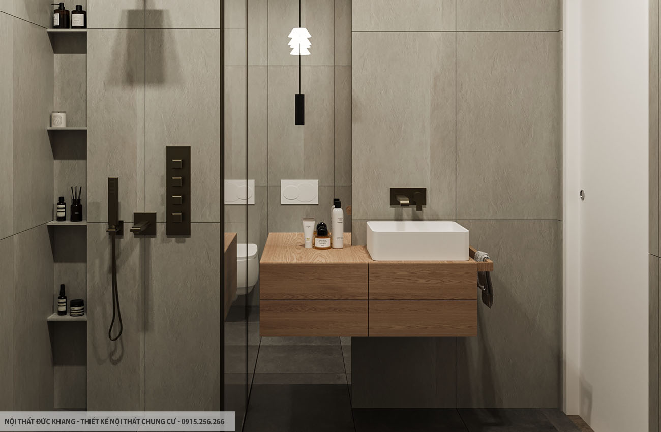 Mẫu 3: Thiết kế nội thất chung cư diện tích 45m2 – 1 phòng ngủ