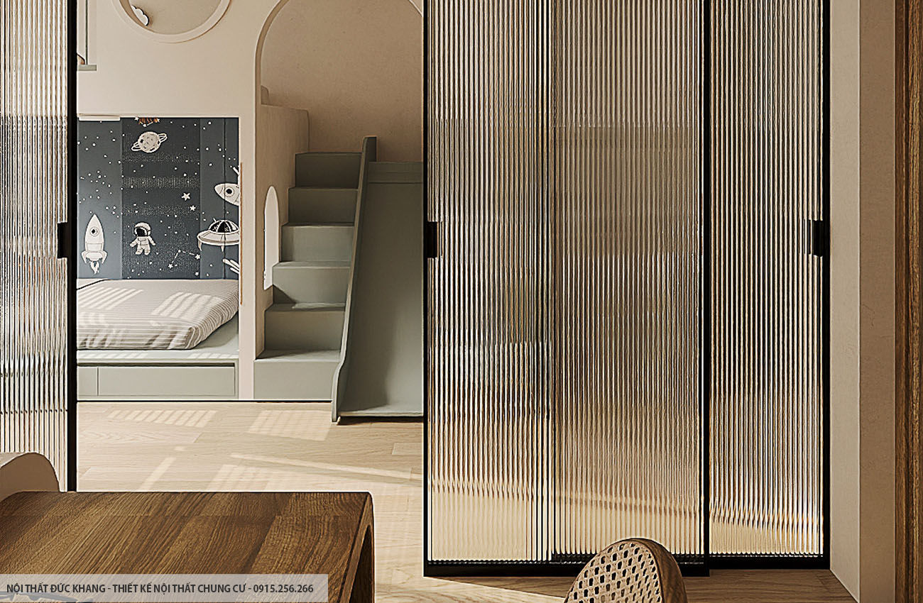 Mẫu 5: Thiết kế nội thất chung cư diện tích 50m2 – 2 phòng ngủ