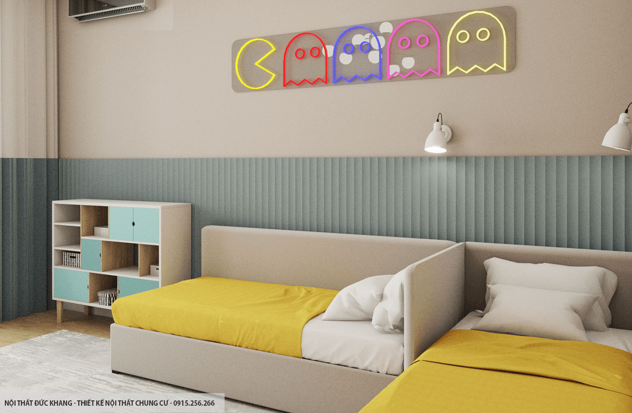 Mẫu 4: Thiết kế nội thất chung cư diện tích 50m2 – 2 phòng ngủ