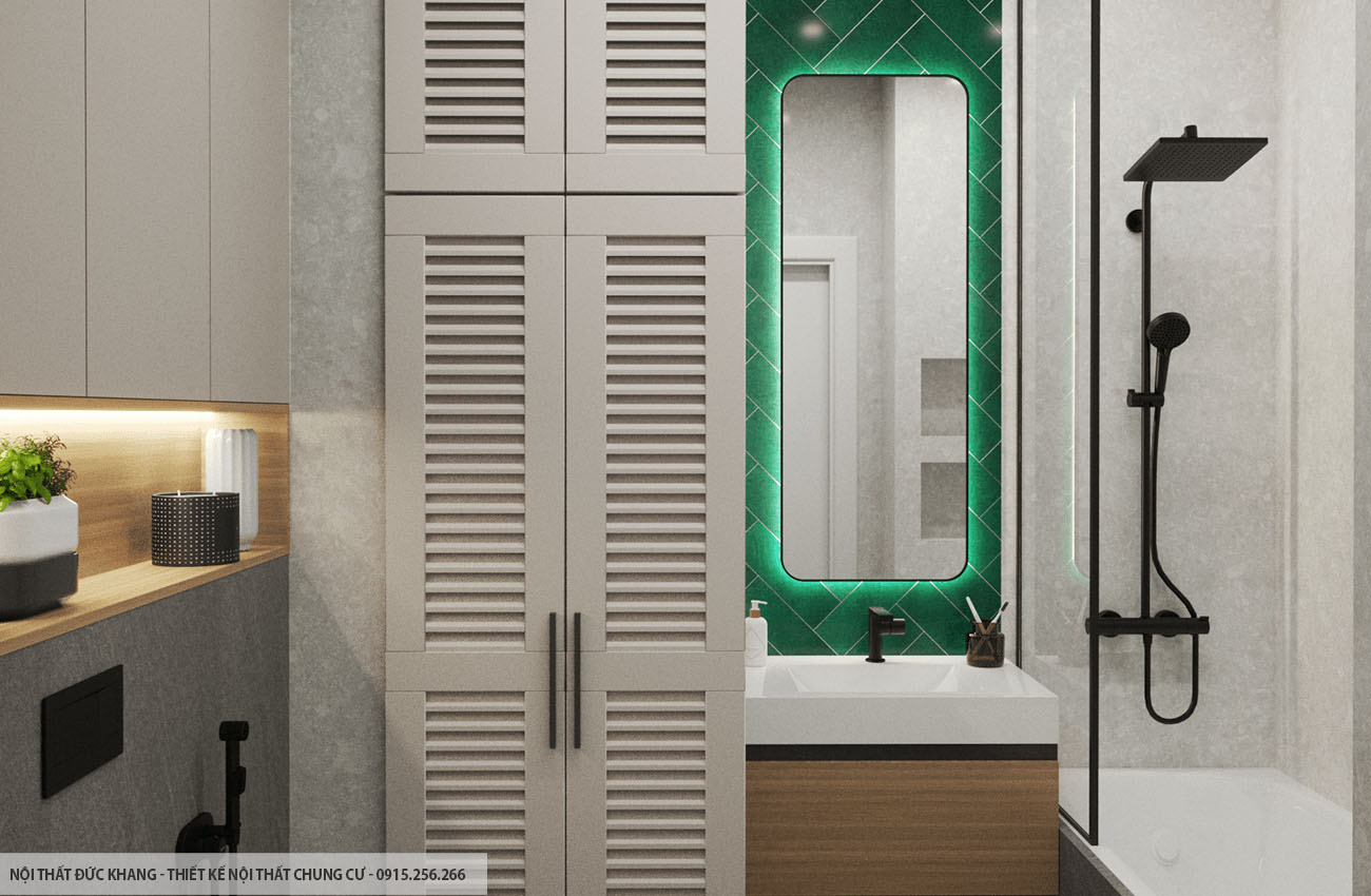 Mẫu 4: Thiết kế nội thất chung cư diện tích 50m2 – 2 phòng ngủ