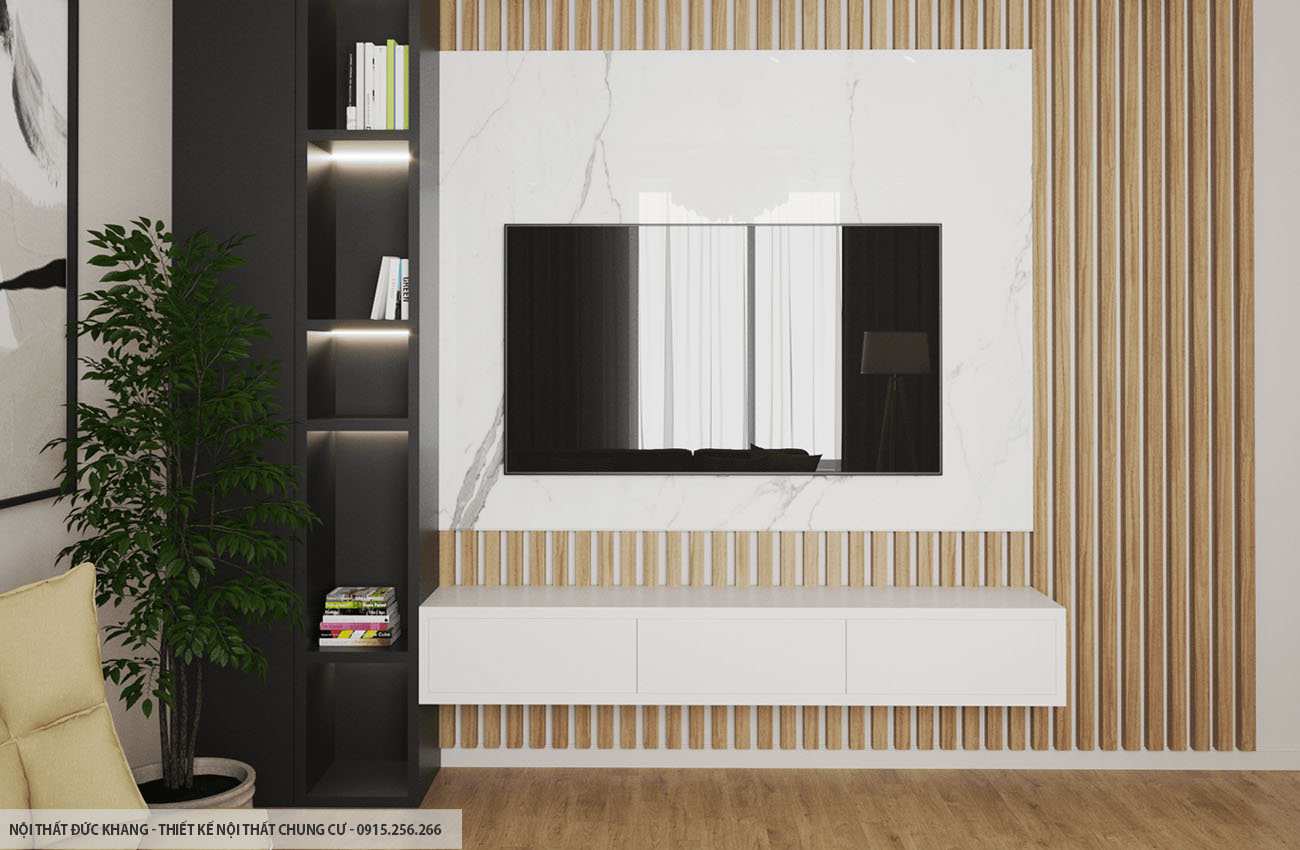 Mẫu 4: Thiết kế nội thất chung cư diện tích 50m2 – 2 phòng ngủ