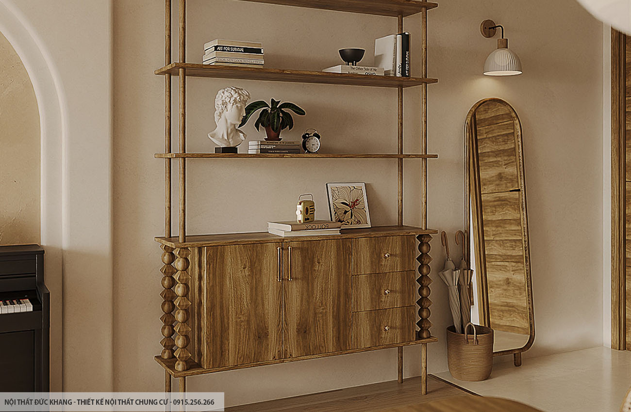 Mẫu 5: Thiết kế nội thất chung cư diện tích 50m2 – 2 phòng ngủ