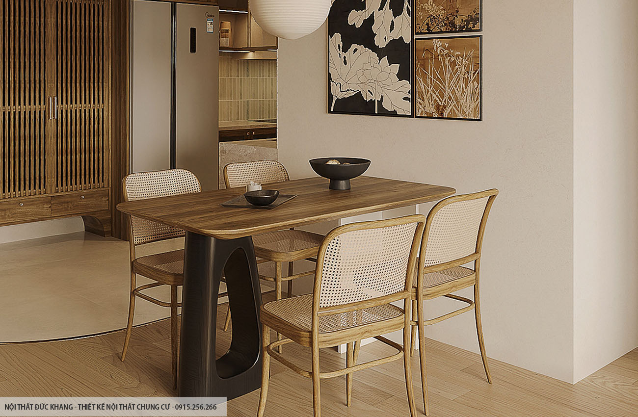 Mẫu 5: Thiết kế nội thất chung cư diện tích 50m2 – 2 phòng ngủ