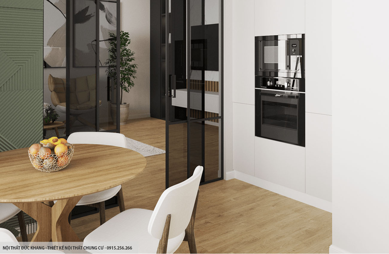 Mẫu 4: Thiết kế nội thất chung cư diện tích 50m2 – 2 phòng ngủ