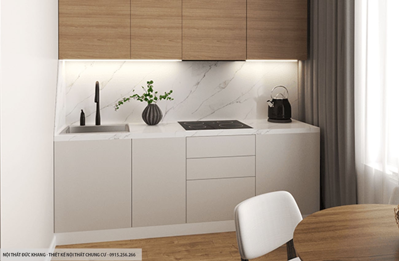 Mẫu 4: Thiết kế nội thất chung cư diện tích 50m2 – 2 phòng ngủ