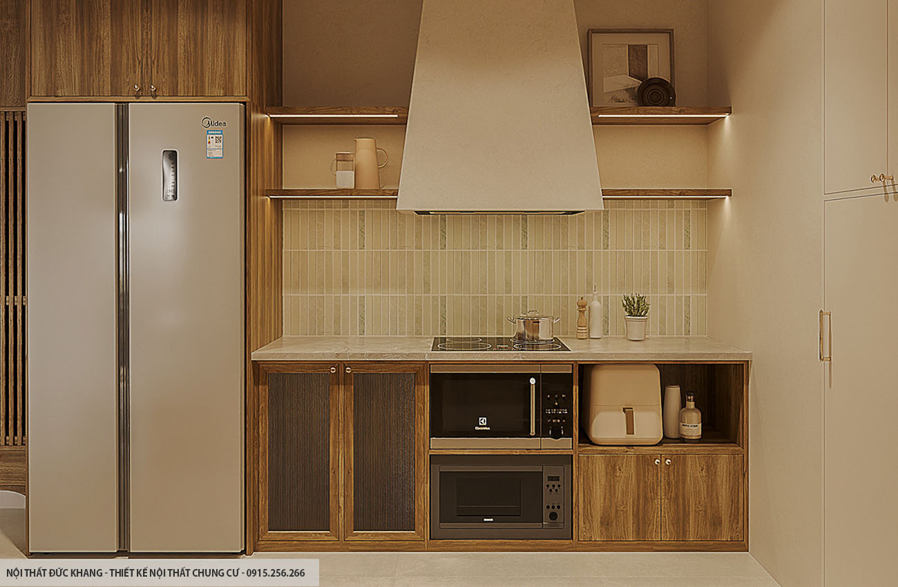 Mẫu 5: Thiết kế nội thất chung cư diện tích 50m2 – 2 phòng ngủ