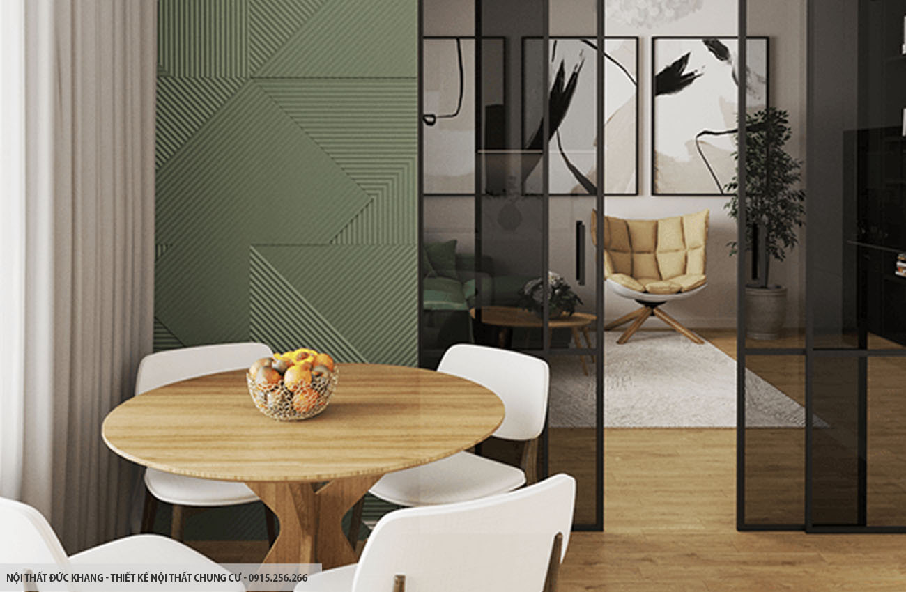 Mẫu 4: Thiết kế nội thất chung cư diện tích 50m2 – 2 phòng ngủ