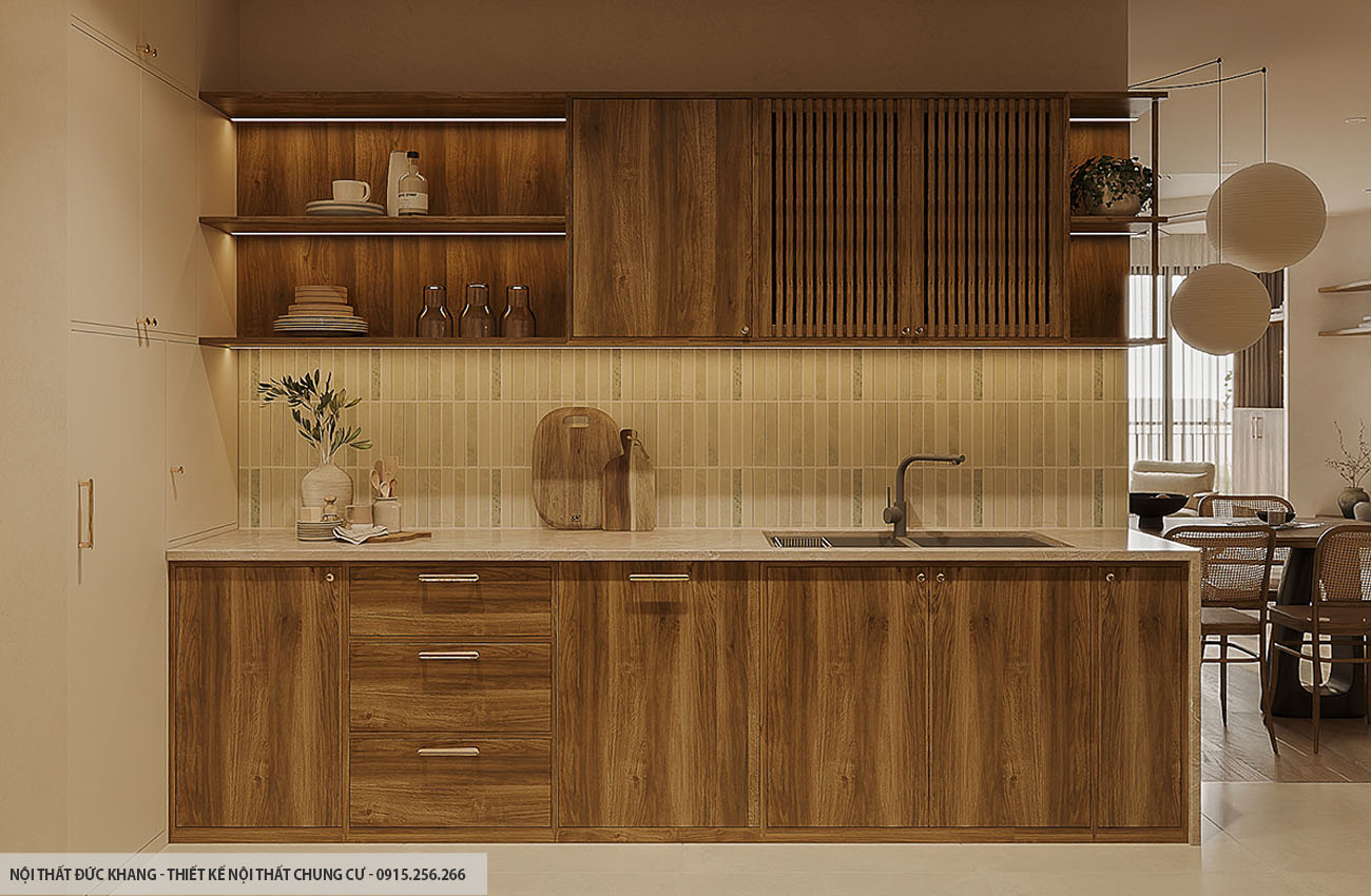 Mẫu 5: Thiết kế nội thất chung cư diện tích 50m2 – 2 phòng ngủ