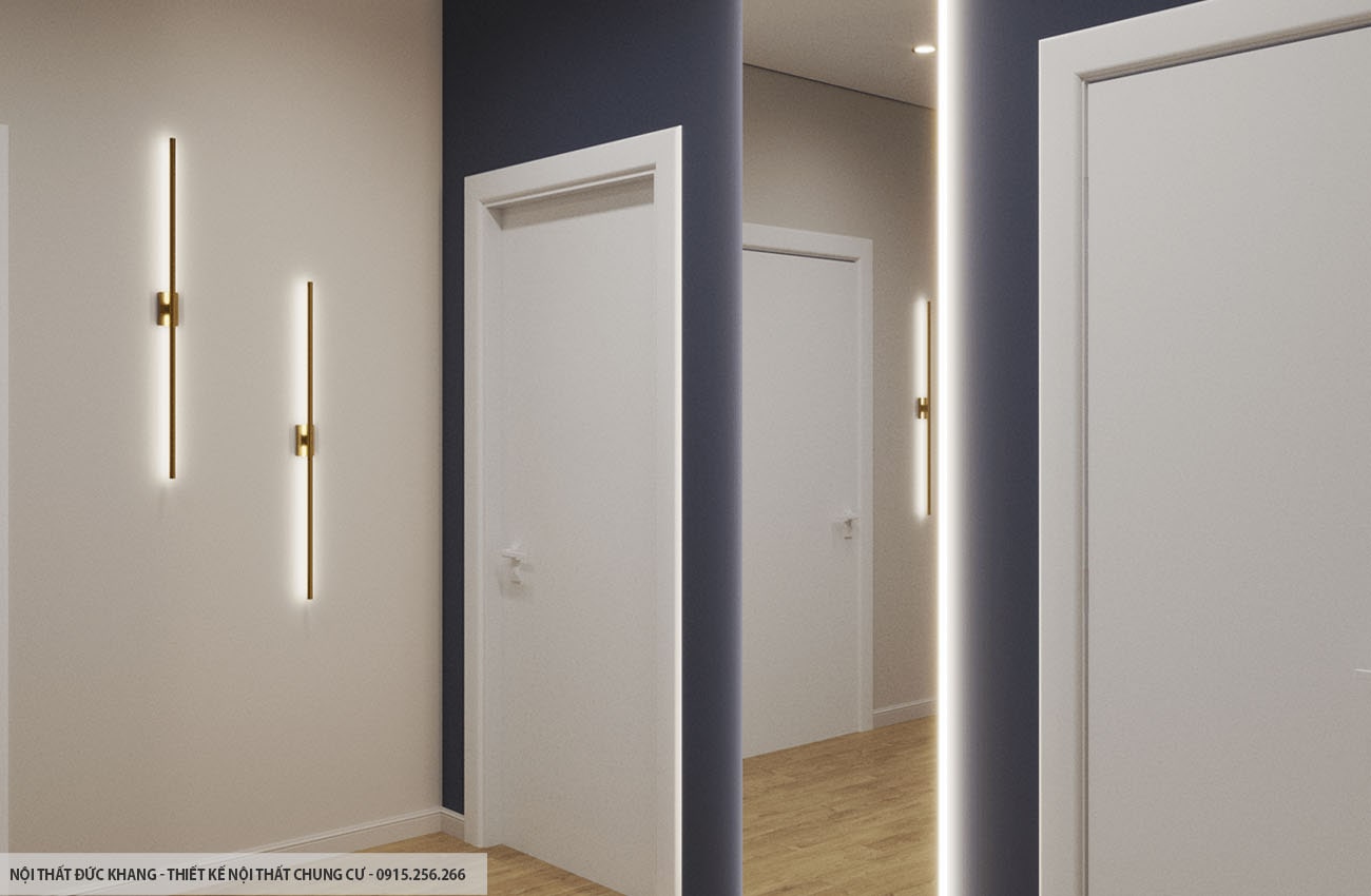 Mẫu 4: Thiết kế nội thất chung cư diện tích 50m2 – 2 phòng ngủ