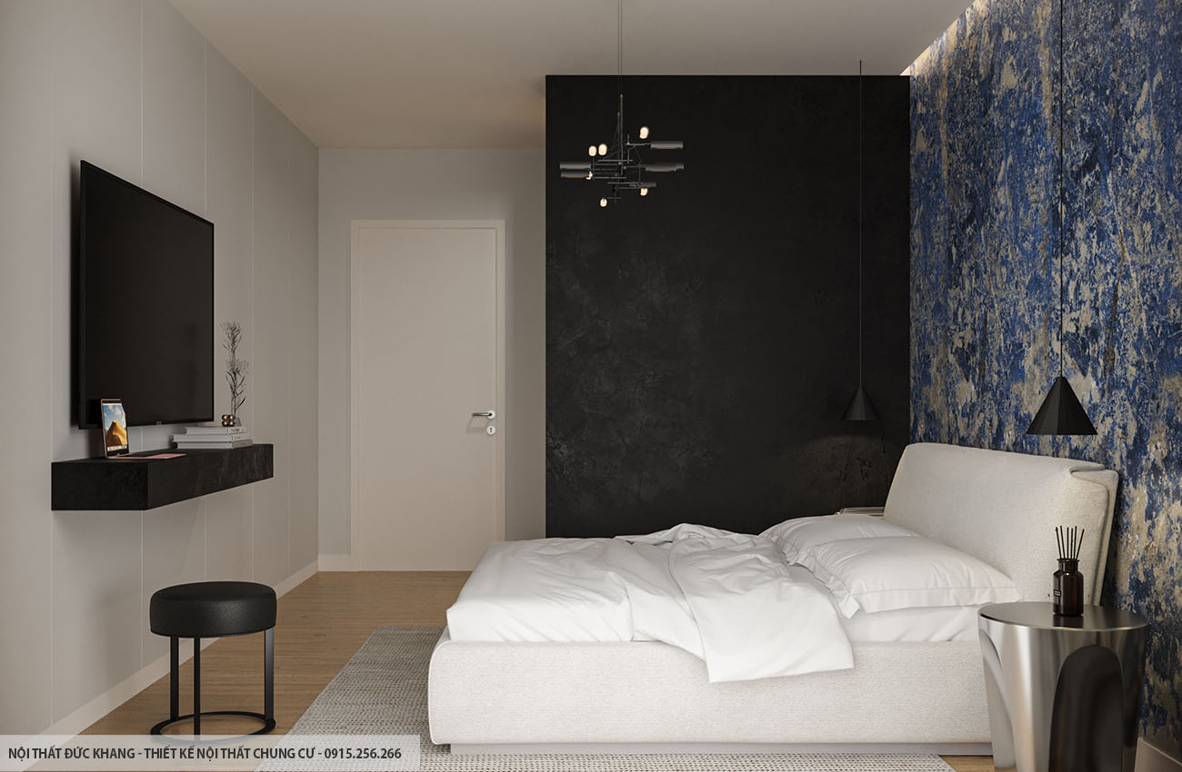 Mẫu 6: Thiết kế nội thất chung cư diện tích 54m2 – 2 phòng ngủ