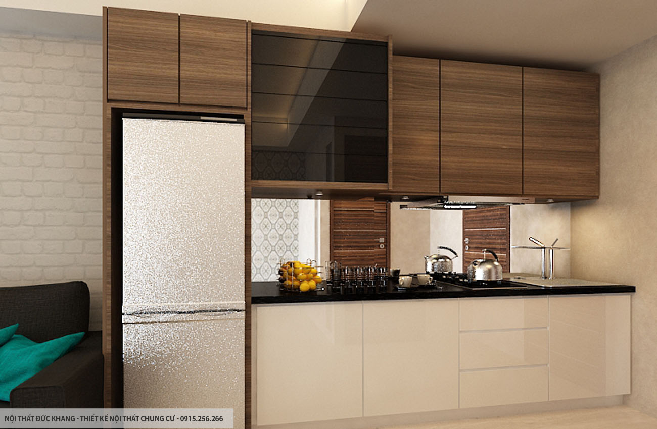 Mẫu 8: Thiết kế nội thất chung cư diện tích 56m2 – 2 phòng ngủ