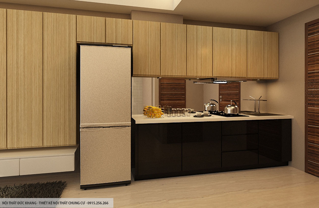 Mẫu 8: Thiết kế nội thất chung cư diện tích 56m2 – 2 phòng ngủ