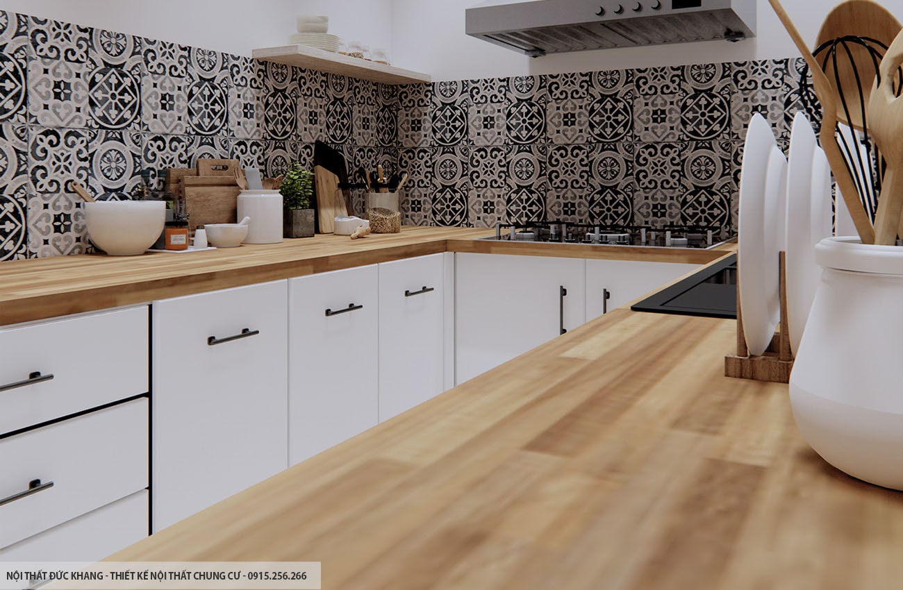 Mẫu 9: Thiết kế nội thất chung cư diện tích 58m2 – 2 phòng ngủ