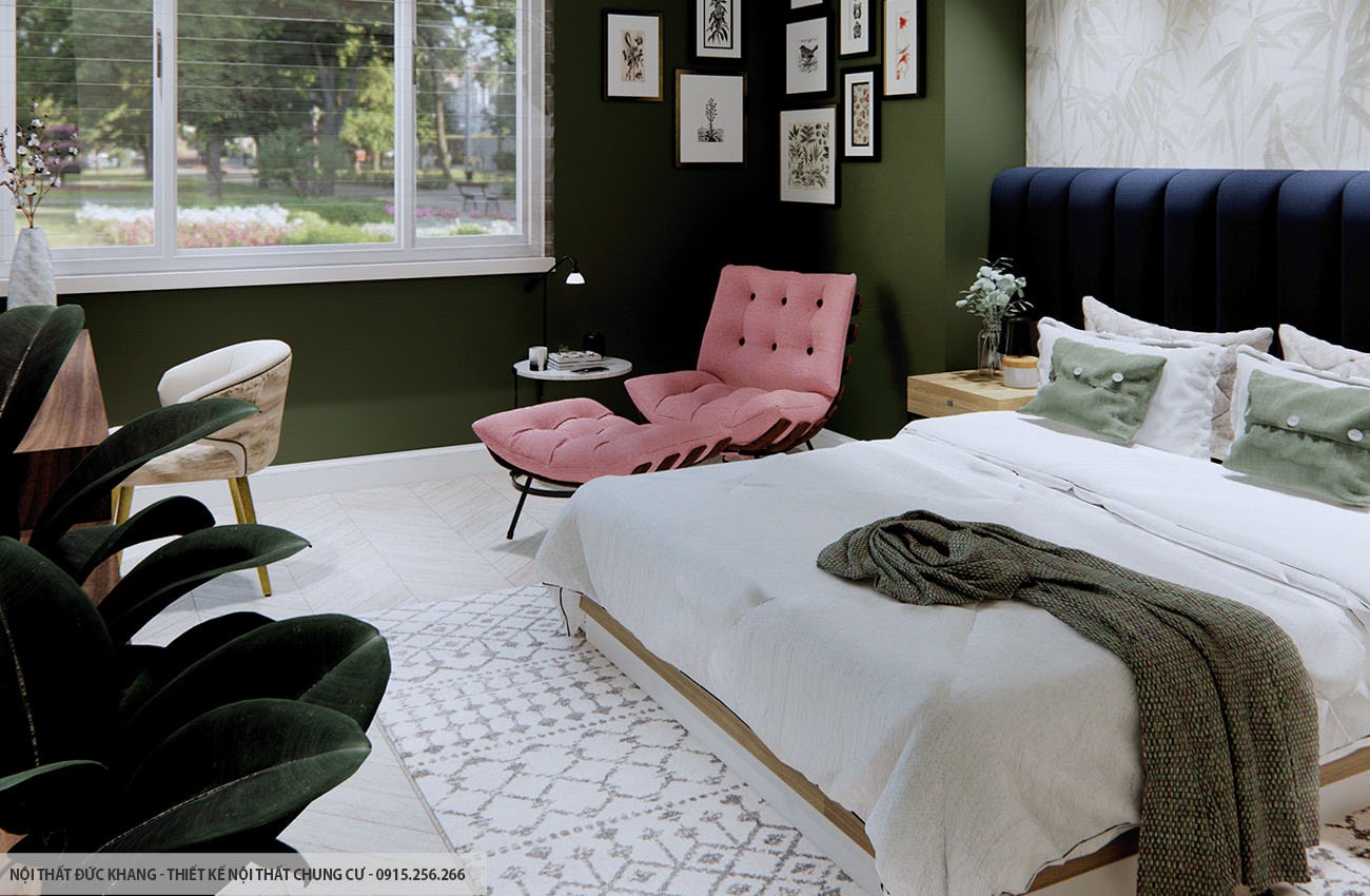 Mẫu 9: Thiết kế nội thất chung cư diện tích 58m2 – 2 phòng ngủ