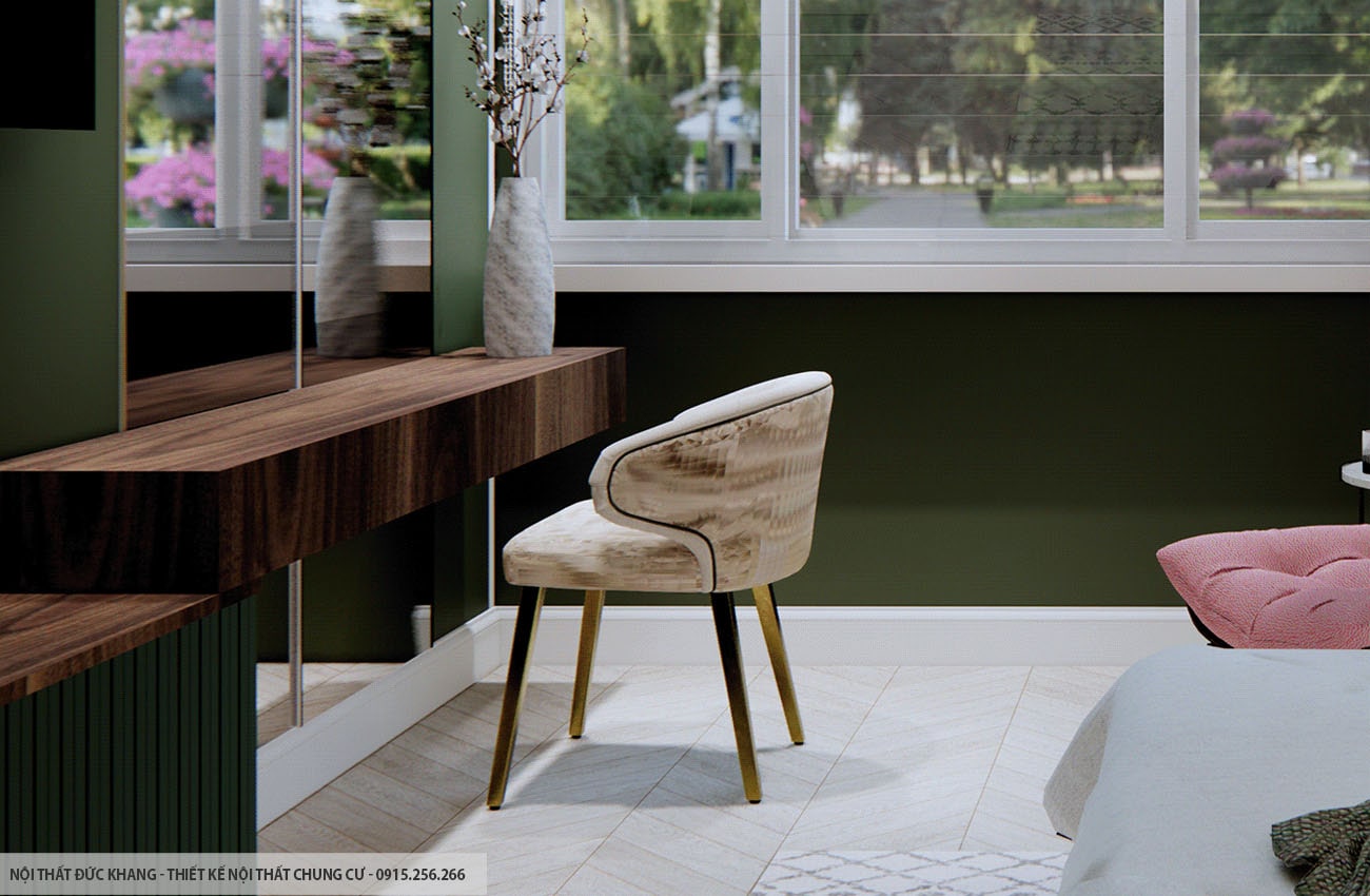 Mẫu 9: Thiết kế nội thất chung cư diện tích 58m2 – 2 phòng ngủ