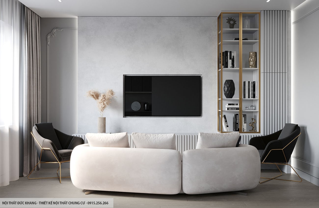 Mẫu 10: Thiết kế nội thất chung cư diện tích 60m2 – 2 phòng ngủ