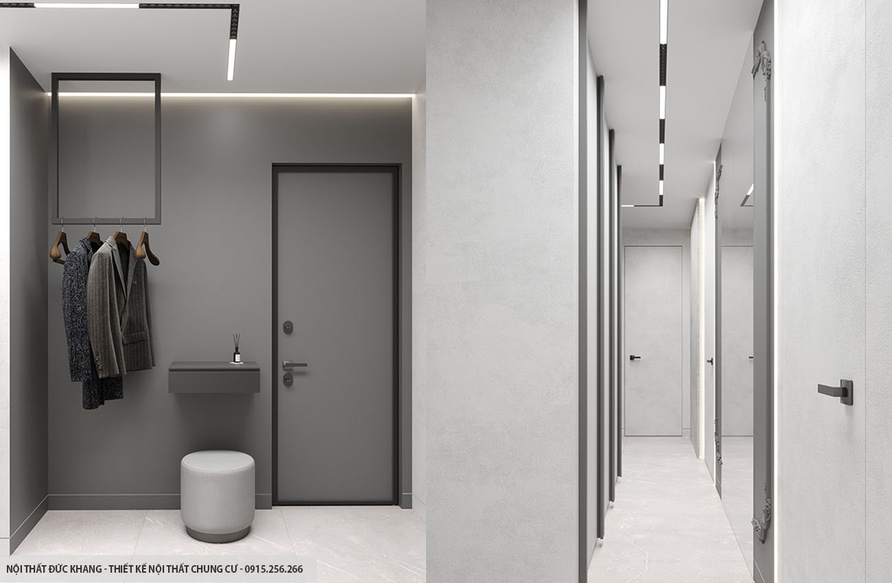 Mẫu 10: Thiết kế nội thất chung cư diện tích 60m2 – 2 phòng ngủ