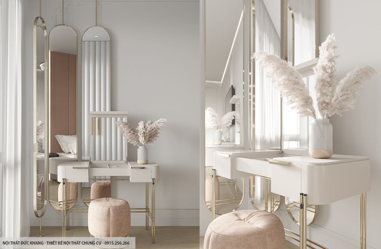 Mẫu 10: Thiết kế nội thất chung cư diện tích 60m2 – 2 phòng ngủ