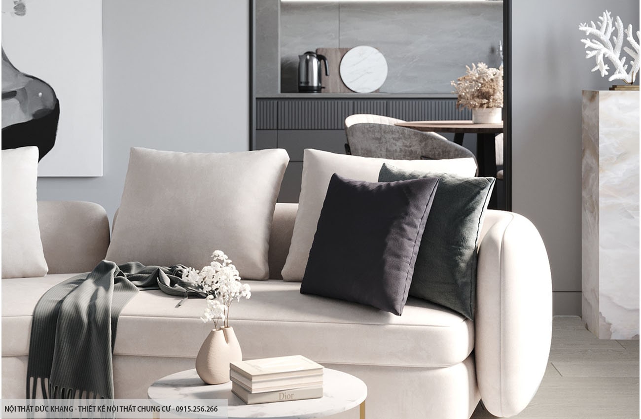 Mẫu 10: Thiết kế nội thất chung cư diện tích 60m2 – 2 phòng ngủ