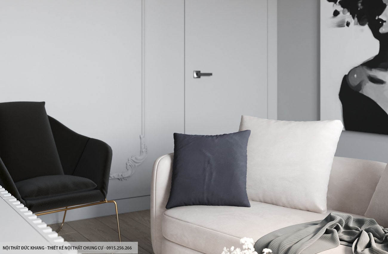 Mẫu 10: Thiết kế nội thất chung cư diện tích 60m2 – 2 phòng ngủ